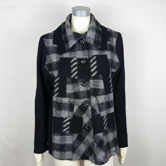 Chico's Wool  Color block Button Front Jacket - Picture 6 of 6